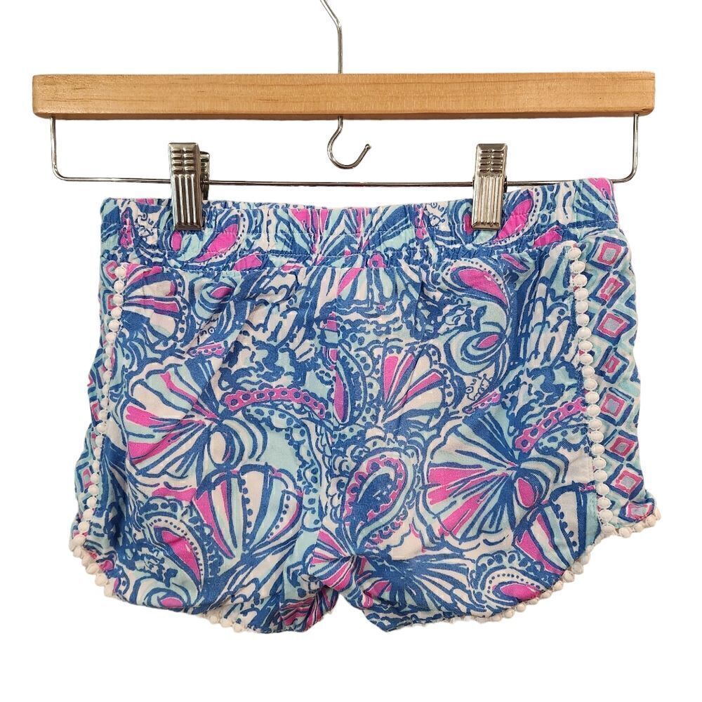 Girls Lilly Pulitzer for Target Shorts 7/8 Medium Blue Pink - Picture 2 of 4